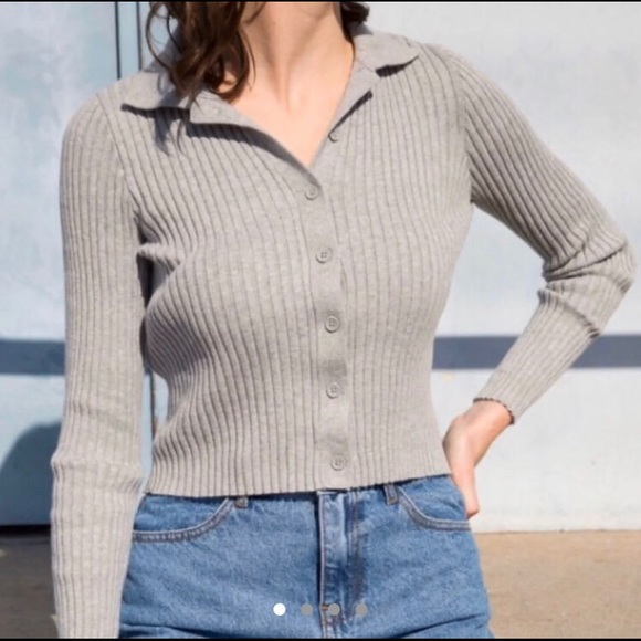 Brandy Melville Sweaters - Heather Gray Button Up Bridget Top